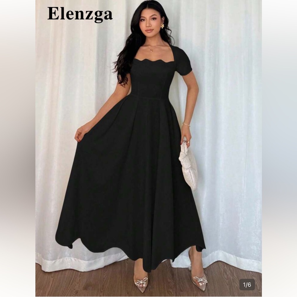 Black Tie Formal Fancy Evening Ballroom Old Money Floor Length Gown Dress M 6-8